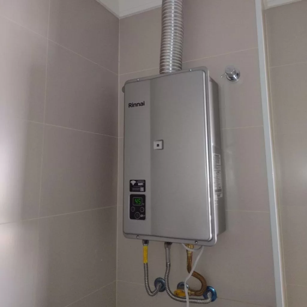 por que escolher aquecedor a gás rinnai modelo i E27 Prata Instalado - Norte Aquecedores